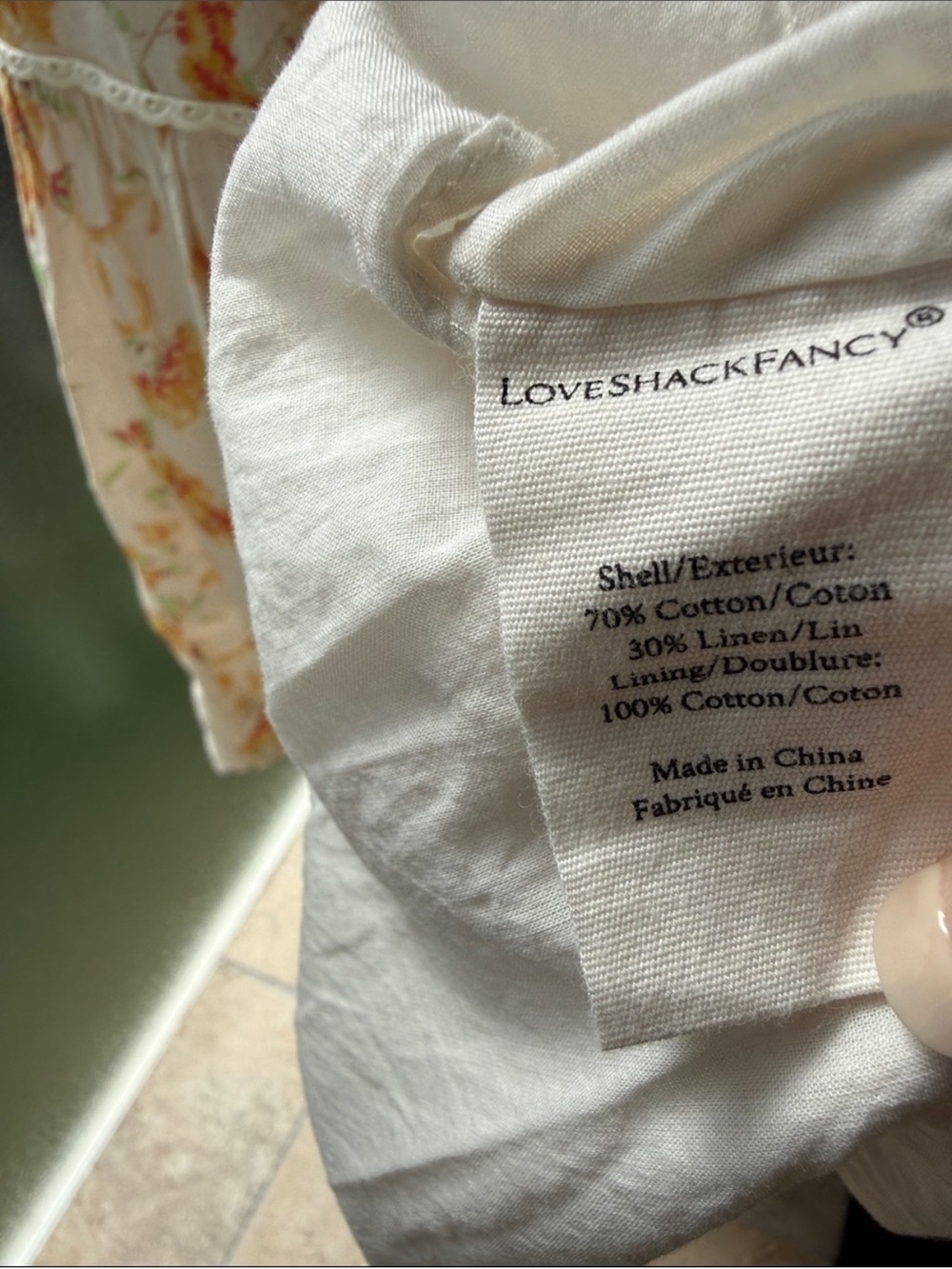 LoveShackFancy Dress Ann Midi Pockets Floral Sunshine Cotton Linen Lined Size L - Picture 12 of 16